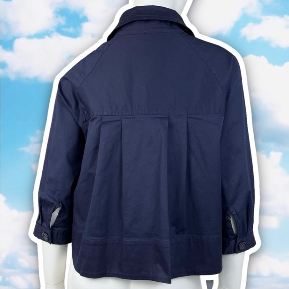 SANDRO SPORTSWEAR A-Line Pleated Swing Button Jacket Overcoat Shacket Retro 50s - Picture 6 of 12